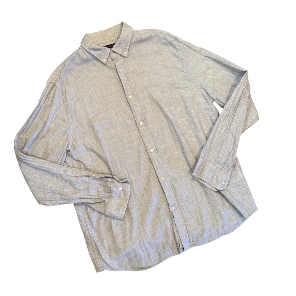 Banana Republic Mens Slim Fit Button Down Shirt XL Grey Cotton Long Sleeve